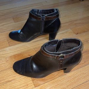 Ladies Dress Barn brown heel boots